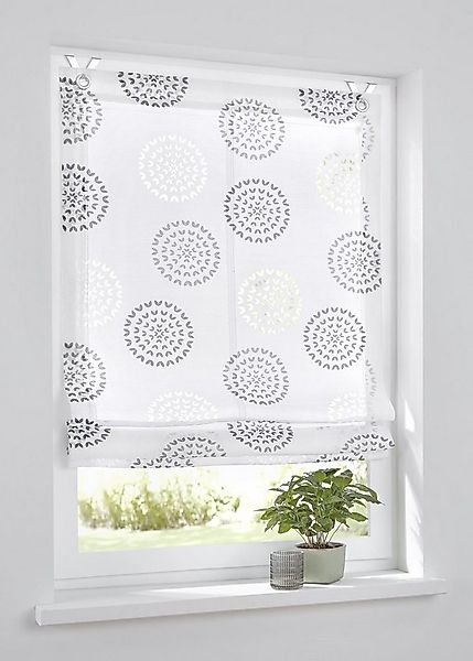 Kutti Raffrollo Bella, mit Hakenaufhängung, ohne Bohren, freihängend, weiß, günstig online kaufen