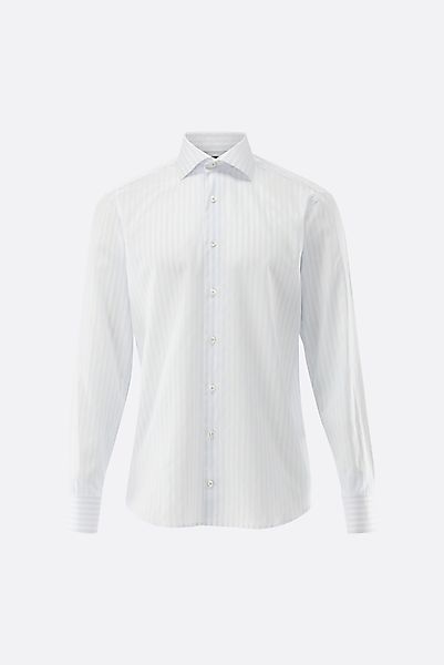 Gestreiftes Businesshemd aus Dobby Gewebe mit Haifischkragen günstig online kaufen