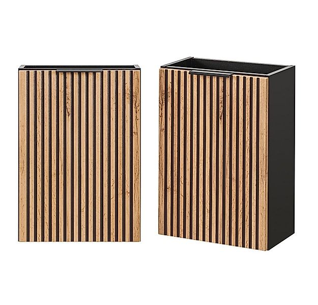 Lomadox Waschtisch XANTEN-56, mit Waschbecken in anthrazit Eiche Nb. schwar günstig online kaufen