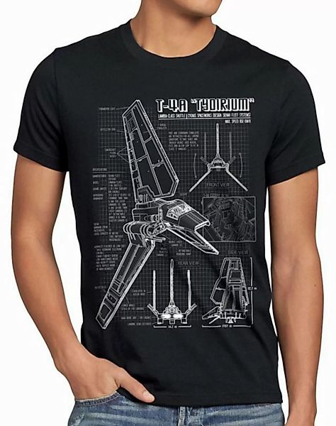 style3 T-Shirt Herren T-Shirt Tydirium Lambda T-4A Shuttle blaupause raumfä günstig online kaufen