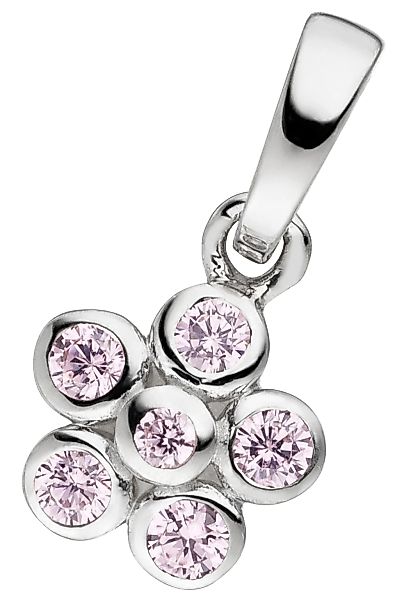 JOBO Kettenanhänger "Anhänger Blume", 925 Silber mit 6 rosa-farbenen Zirkon günstig online kaufen