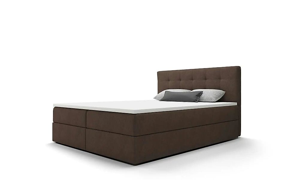 Boxbett mit Stauraum  Matratze H3 und Topper Fado 2 ¦ braun ¦ Maße (cm): B: günstig online kaufen