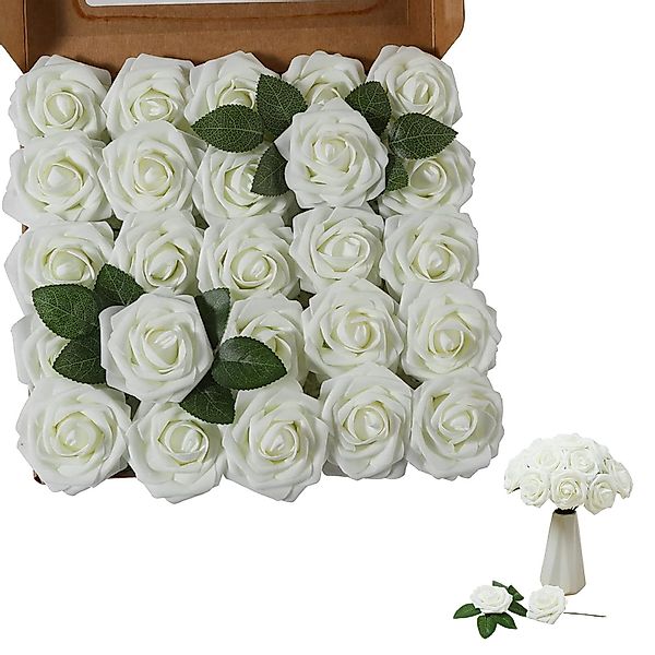 Kunstblume 25er Set Künstliche Schaumrosen Rose, günstig online kaufen