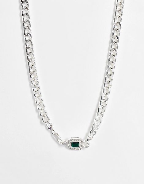 WFTW – Halskette in Silber mit steinbesetztem Verschluss günstig online kaufen