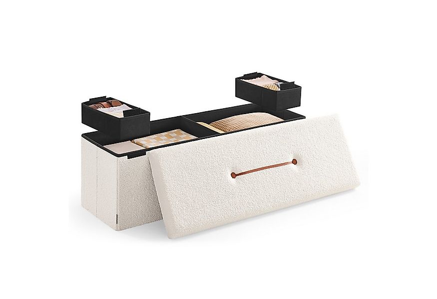 SONGMICS Sitzbank, mit Stauraum, faltbarer Sitzhocker, 38 x 11 x 38 cm bis günstig online kaufen