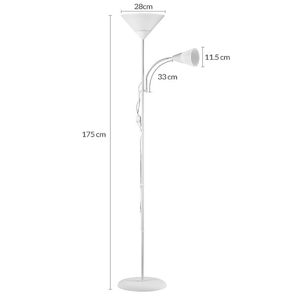 monzana Stehlampe, Stehlampe 175 cm Weiß günstig online kaufen