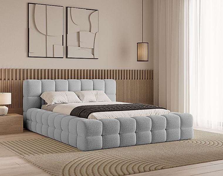 Chilly Möbel Polsterbett Verona Grau Bouclé günstig online kaufen