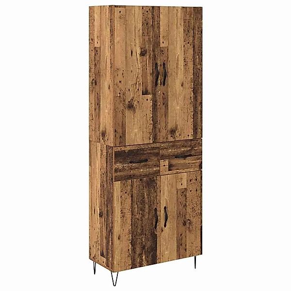 vidaXL Highboard mit Schubladen 2-Tlg Altholz Ingenieurholz und Glas 341574 günstig online kaufen