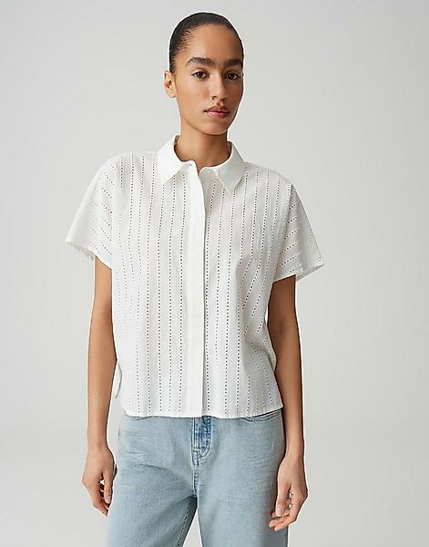 OPUS Kurzarmbluse Fydra mit Lochmuster Lochmuster, leichte Transparenz, gla günstig online kaufen