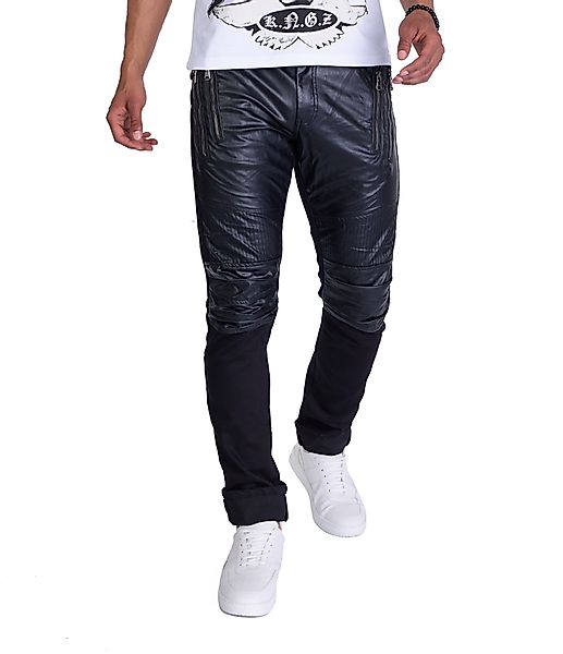 KINGZ Slim-fit-Jeans Rockige Herren Biker Jeans günstig online kaufen