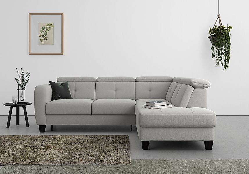 sit&more Ecksofa "Belluci L-Form" inklusive Federkern, wahlweise mit Bettfu günstig online kaufen
