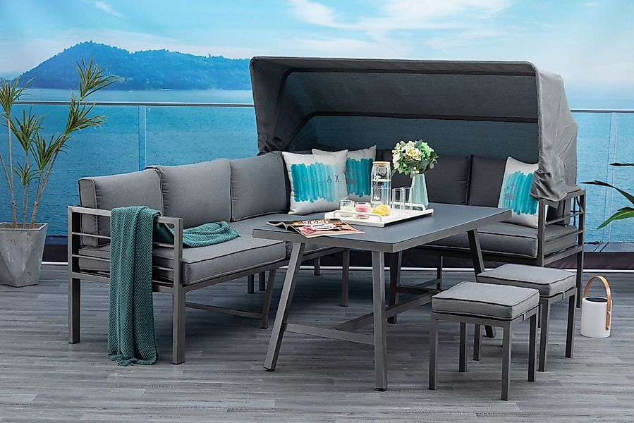 MANDALIKA Garden Gartenlounge-Set Newport anthrazit Gartenmöbelset Dining E günstig online kaufen