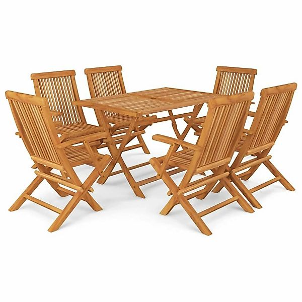 7-tlg. Garten-essgruppe Massivholz Teak günstig online kaufen