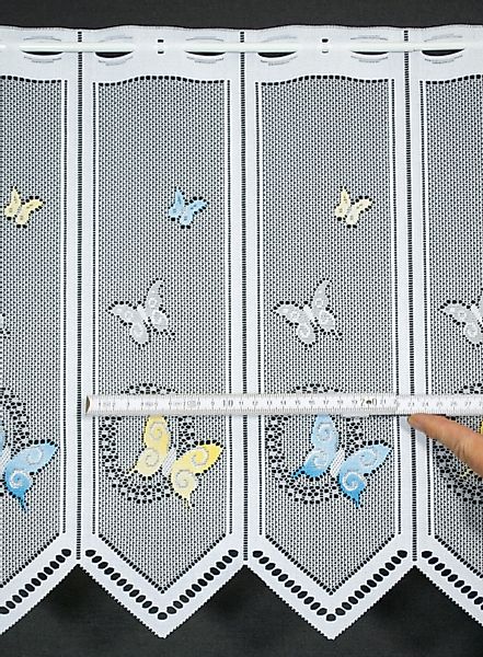 Gardinen Kranzusch Scheibengardine Schmetterlinge, Stangendurchzug, transpa günstig online kaufen