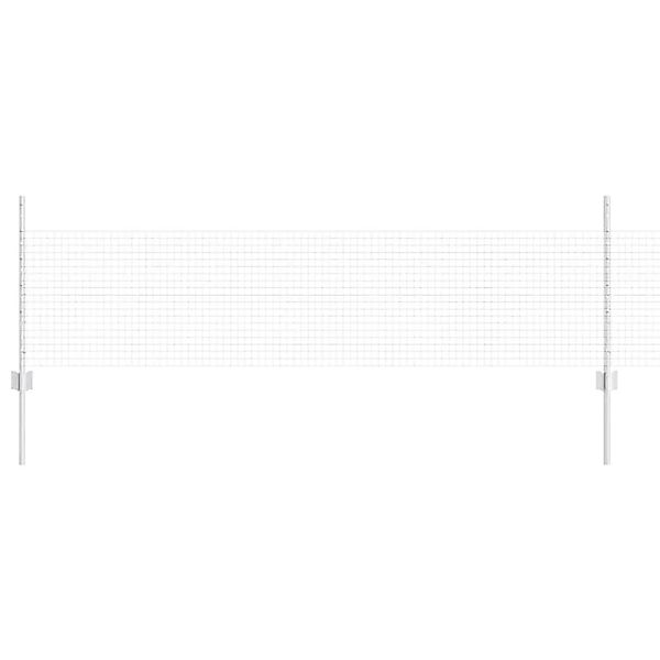 vidaXL Zaun mit Pfosten Silber 0,5 x 50 m Stahl 3336386 günstig online kaufen