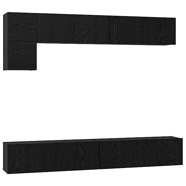 vidaXL TV-Schrank-Set 5-Tlg Schwarz Eichen-Optik Holzwerkstoff 3393385 günstig online kaufen