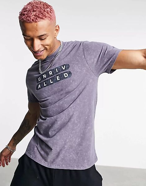 ASOS – Unrvlld Spply – T-Shirt in Anthrazit mit Strike-Waschung, regulärem günstig online kaufen