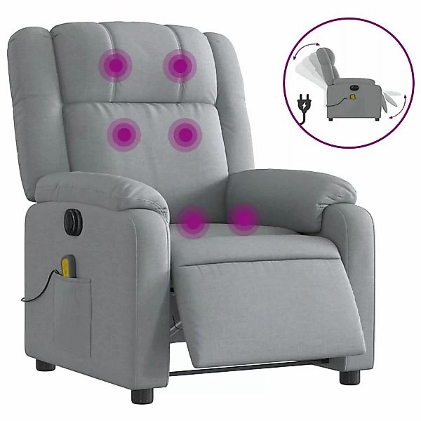 vidaXL Massagesessel Elektrisch Hellgrau Samt Modell 14 günstig online kaufen