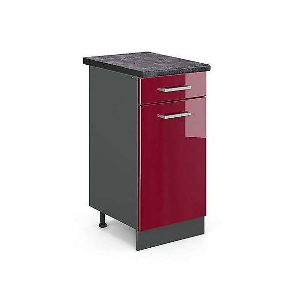 Vicco Küchenunterschrank R-Line Bordeaux Hochglanz/Anthrazit 40 cm AP Anthr günstig online kaufen