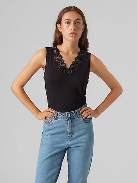 Vero Moda V-Shirt "VMROSA SL V-NECK TOP JRS NOOS" günstig online kaufen