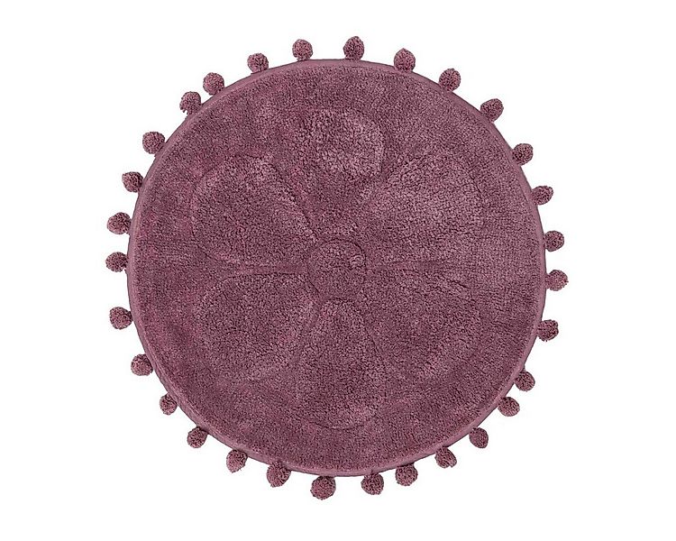 Homescapes Badematte Runde Badematte Blume, 60 cm – Badvorleger beere mit P günstig online kaufen