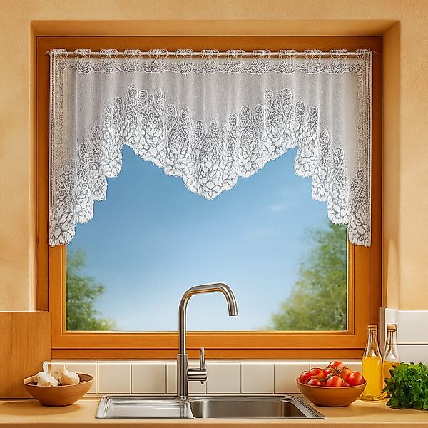 heimtexland Scheibengardine Scheibengardine Fensterbild Gardine Weiß günstig online kaufen