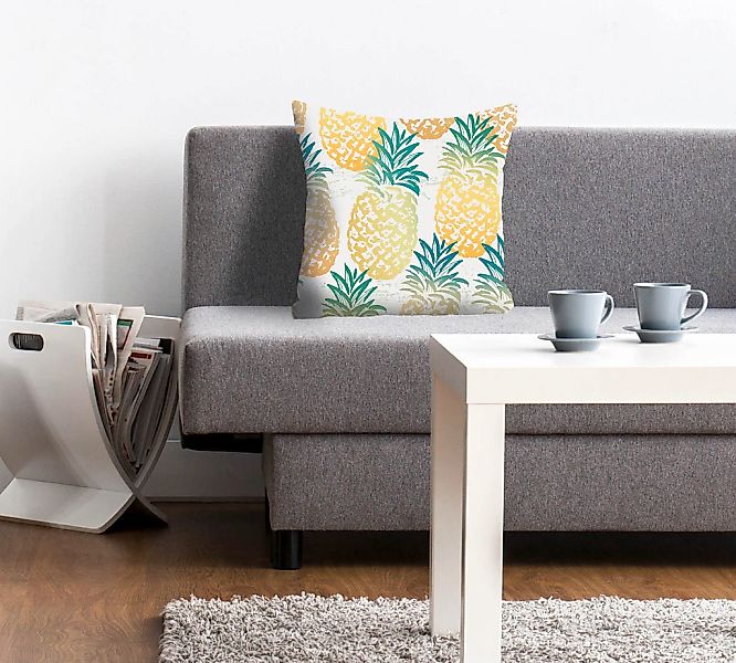queence Dekokissen "Janni" mit Ananas, Kissenhülle ohne Füllung, 1 Stück günstig online kaufen