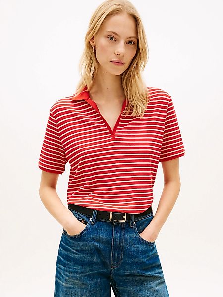 Tommy Hilfiger Poloshirt "LYOCELL PIQUE OPEN-NK SS POLO" mit kleinem Logo-S günstig online kaufen