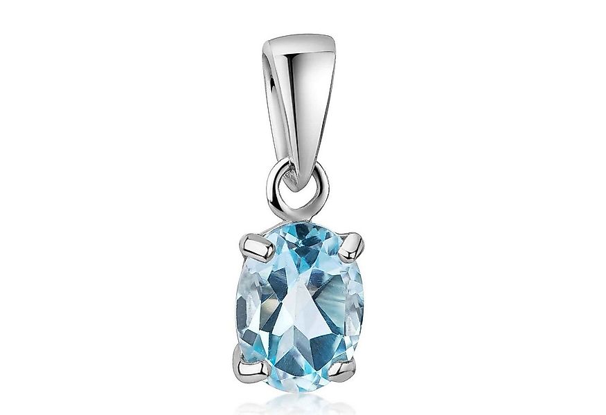 Materia Kettenanhänger Blautopas Anhänger Edelstein oval KA-204, 925 Sterli günstig online kaufen