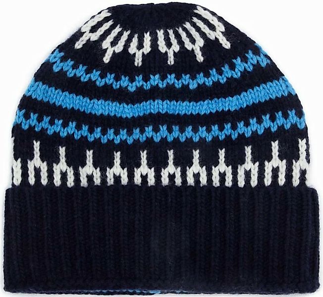 KnowledgeCotton Apparel Beanie Wolle Druck Navyblau - günstig online kaufen