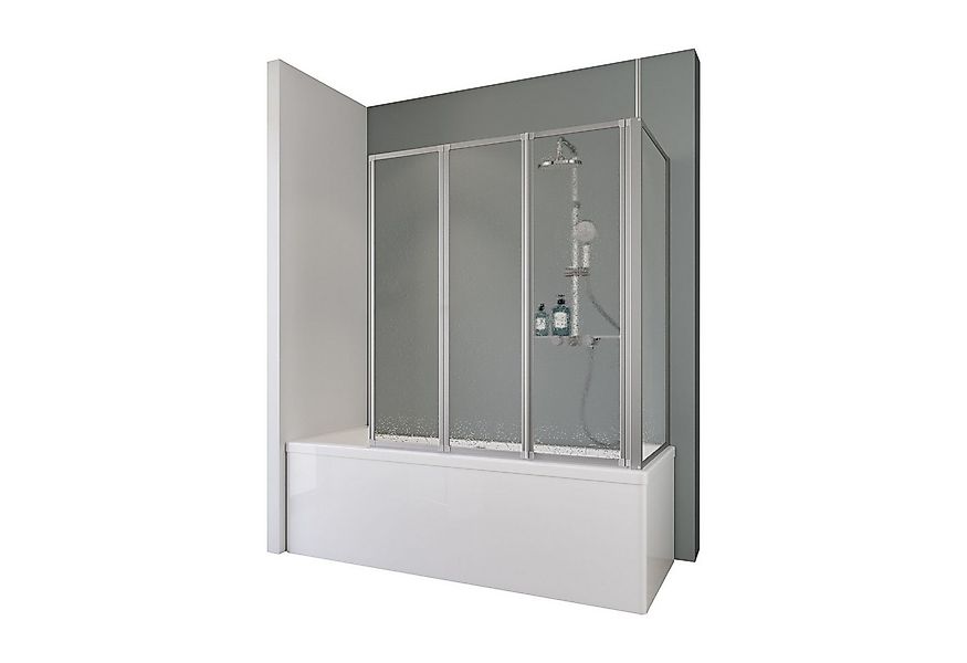 Schulte Badewannenfaltwand Well, Kunstglas, 129x140 cm, 3 tlg + Festelement günstig online kaufen