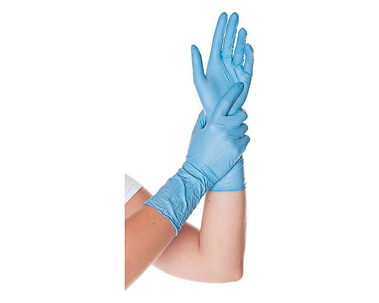 Franz Mensch Nitril-Handschuhe Hygostar "Safe Long", Blau, 100 Stück Extra günstig online kaufen