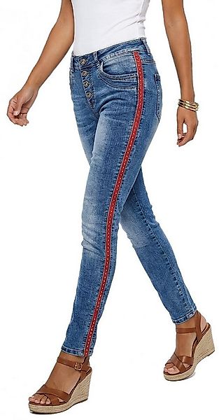 dy_mode Skinny-fit-Jeans Damen Skinny Jeans mit Nieten Slim Fit Röhrenjeans günstig online kaufen