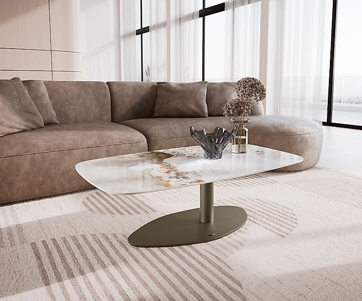 Couchtisch Edge Boot 120x70 cm Keramik Minas Melange Vibany Metall Effektfi günstig online kaufen