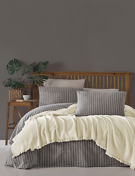 CLASS HOME COLLECTION Tagesdecke Geflochtene Baumwoll-Tagesdecke günstig online kaufen