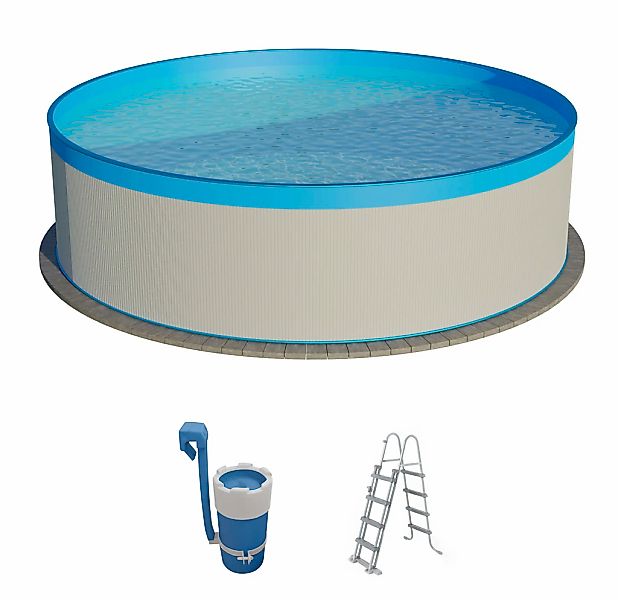 SUMMER FUN Rundpool, (3 tlg., Becken, Einhängekartuschenfilteranlage, Leite günstig online kaufen