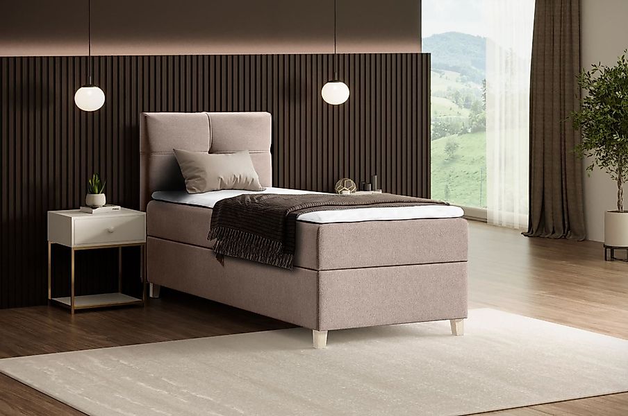 Beautysofa Boxspringbett Modern Boxspringbett mit Topper günstig online kaufen