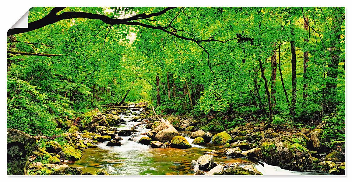 Artland Wandbild "Herbstwald Fluss Smolny", Wald, (1 St.), als Leinwandbild günstig online kaufen