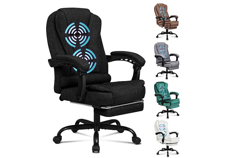 ALFORDSON Bürostuhl mit Massagefunktion, Fußstütze und 150°-Neigung mit SGS günstig online kaufen