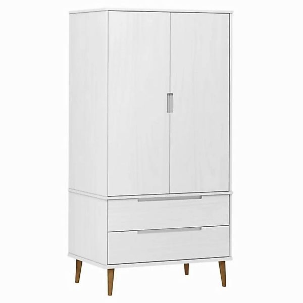 furnicato Kleiderschrank MOLDE Weiß 90x55x175 cm Massivholz Kiefer (1-St) günstig online kaufen