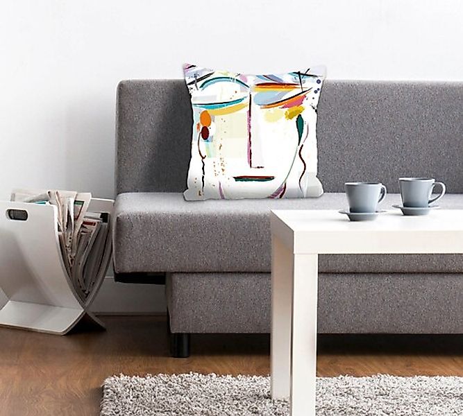 queence Dekokissen »Kim«, Kissenhülle,Abstraktes Gesicht,Modern,Kunstvoll,G günstig online kaufen