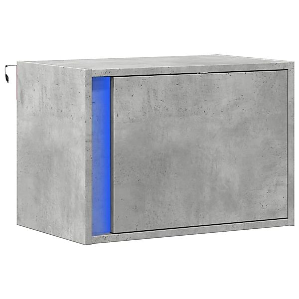 vidaXL Wand-Nachttisch mit LED-Leuchten Betongrau 852095 günstig online kaufen