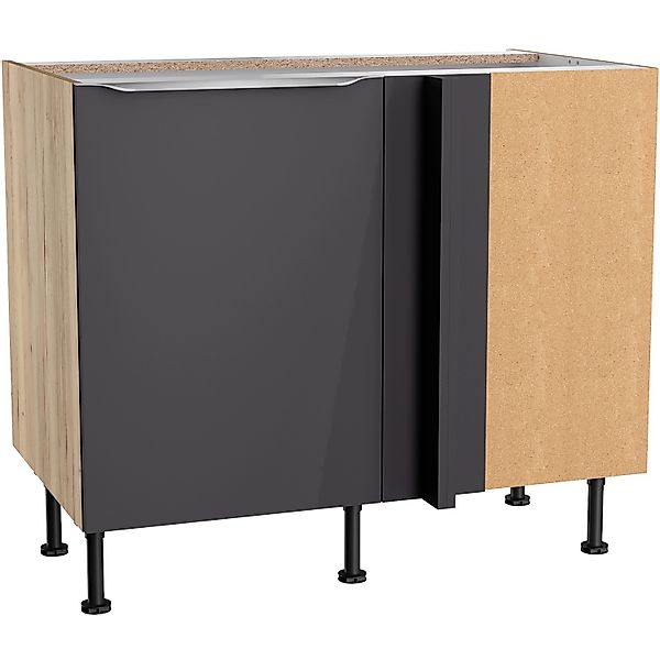 Optifit Küchen-Eck-Unterschrank Linus984 100/65x 87x 58,4cm Anthrazit Wilde günstig online kaufen