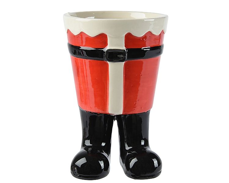 Kaemingk Blumentopf, Blumentopf / Übertopf 8x12,5cm Keramik Weihnachtsmann günstig online kaufen