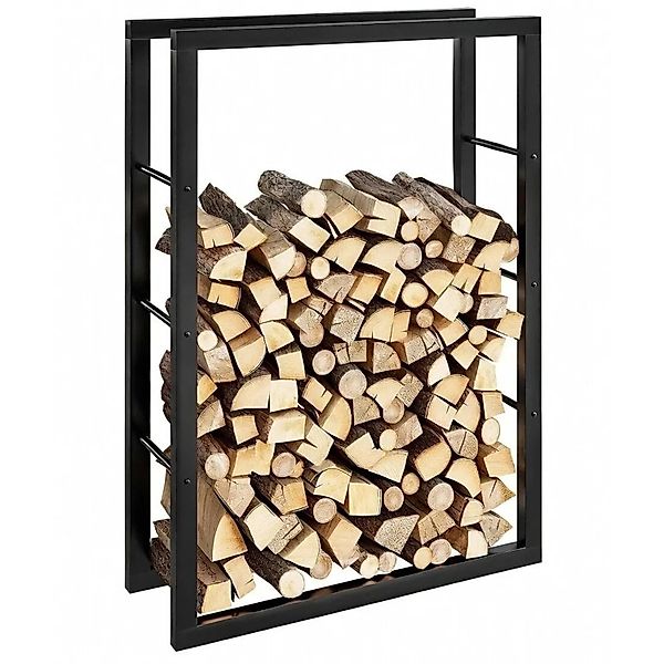 BLACK OAK Kaminholzregal JACK 150×100×25 cm – Großes Holzregal aus Stahl Pu günstig online kaufen