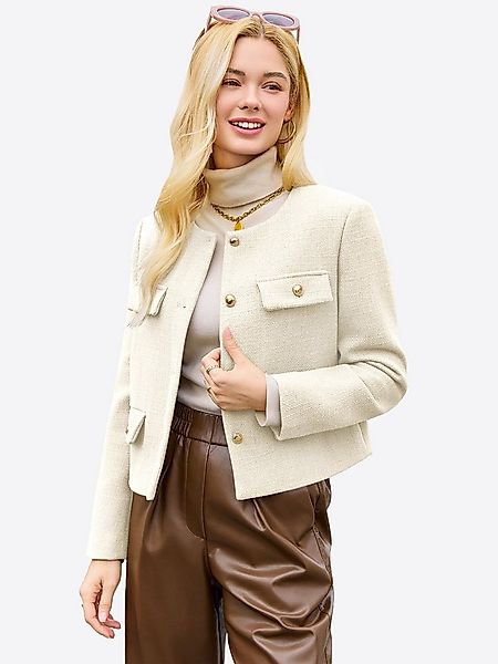 Imily Bela Kurzmantel Damen Button-Kurzjacke Coat (Packung, 1-tlg., 1per-Pa günstig online kaufen
