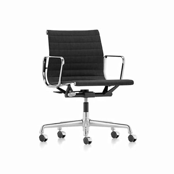 Sessel mit Rollen Aluminium Chair EA118 textil schwarz / Mittelhohe Rückenl günstig online kaufen