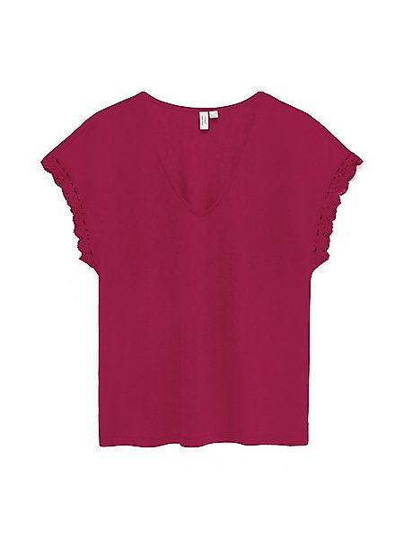 Vero Moda Blusenshirt VMIBILSA S/S V-NECK TOP JRS BTQ mit Spitzendetails günstig online kaufen