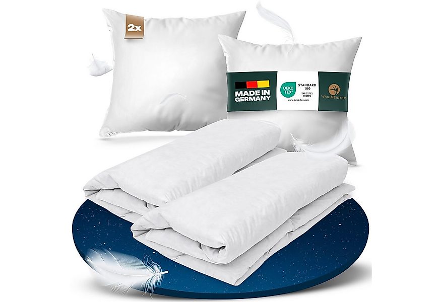 DILUMA Federbettdecke + Federkissen Federbettdeckenset 4-teilig Bettenset m günstig online kaufen