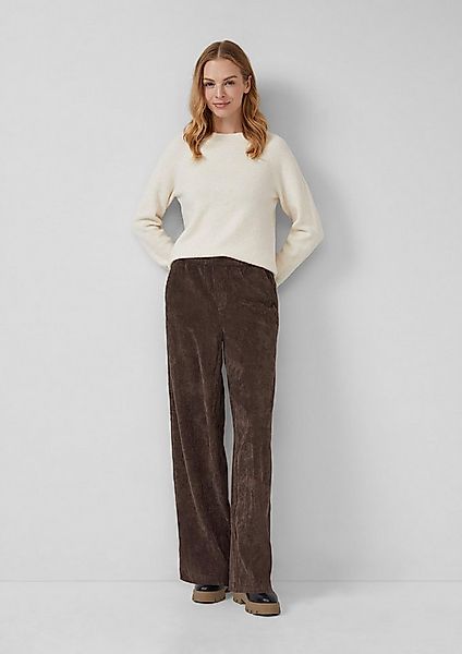 s.Oliver Chinos Hose Cordhose mit Elastikbund und Wide Leg günstig online kaufen
